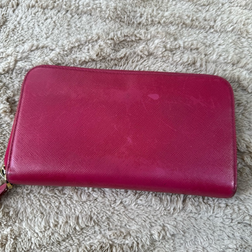 Prada Saffiano Bow Zip Around Wallet this is used please see all pictures - Picture 6 of 11